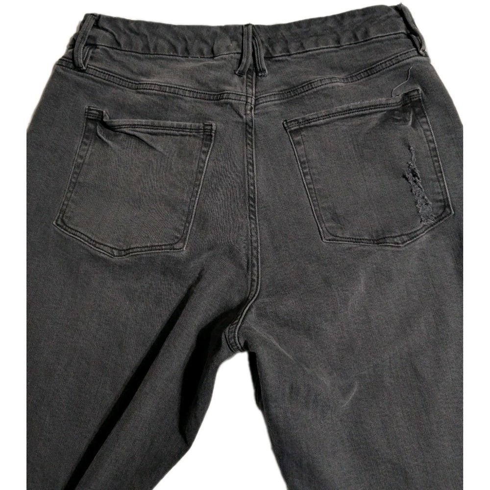 Good American Black Split Raw Hem Jeans Women's Size 15 Stretch Button Fly - Picture 9 of 10